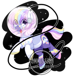 Size: 1000x1000 | Tagged: safe, artist:thanhvy15599, oc, oc only, oc:orbit, species:earth pony, species:pony, commission, female, helmet, mare, open mouth, simple background, solo, space, transparent background, ych result