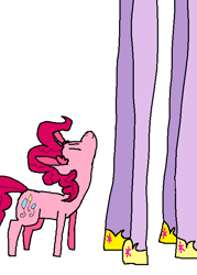 Size: 500x700 | Tagged: safe, artist:ponett, character:pinkie pie, character:twilight sparkle, character:twilight sparkle (alicorn), species:alicorn, episode:magical mystery cure, g4, my little pony: friendship is magic, size difference