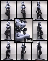 Size: 1316x1677 | Tagged: safe, artist:prodius, oc, oc only, species:anthro, species:digitigrade anthro, anthro oc, chains, clothing, commission, craft, crossed arms, figurine, headphones, irl, leaning back, male, photo, raised leg, sculpey, sculpture, solo, tattoo, traditional art, vest