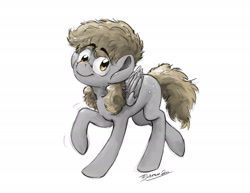Size: 1920x1484 | Tagged: safe, artist:th3ipodm0n, character:derpy hooves, species:pegasus, species:pony, female, looking at you, mare, simple background, smiling, solo, white background