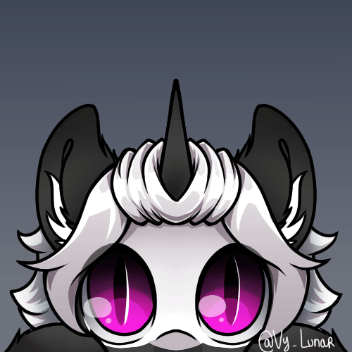 Size: 500x500 | Tagged: safe, artist:thanhvy15599, oc, oc only, oc:s.leech, species:pony, species:unicorn, animated, bat eyes, blinking, commission, ear fluff, ear twitch, floppy ears, gif, horn, lurking, simple background, solo, unicorn oc, ych animation, ych result, your character here