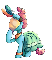 Size: 2978x3439 | Tagged: safe, artist:coco-drillo, character:meadowbrook, species:earth pony, species:pony, g4, clothing, covering face, ear fluff, female, healer's mask, high res, mask, simple background, skirt, solo, transparent background