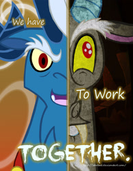 Size: 2000x2577 | Tagged: safe, artist:starbat, character:discord, character:grogar, episode:the ending of the end, g4, my little pony: friendship is magic, high res, two sided posters