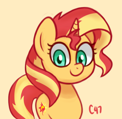Size: 524x513 | Tagged: safe, artist:handgunboi, character:sunset shimmer, species:pony, species:unicorn, cute, cutie mark, female, mare, shimmerbetes, simple background, solo