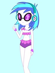 Size: 1536x2048 | Tagged: safe, artist:draymanor57, character:dj pon-3, character:vinyl scratch, my little pony:equestria girls, bikini, clothing, female, solo, swimsuit, swimsuit swap