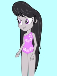 Size: 1536x2048 | Tagged: safe, artist:draymanor57, character:octavia melody, my little pony:equestria girls, clothing, female, one-piece swimsuit, solo, swimsuit, swimsuit swap
