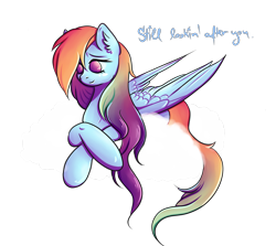 Size: 3758x3353 | Tagged: safe, artist:coco-drillo, character:rainbow dash, species:pegasus, species:pony, alternate hairstyle, cloud, colourful, comparison, draw this again, ear fluff, female, long mane, lying down, redraw, simple background, solo, transparent background