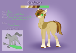 Size: 3500x2454 | Tagged: safe, artist:clay-bae, oc, oc:sandstone, parent:braeburn, parent:mudbriar, species:earth pony, species:pony, magical gay spawn, male, offspring, parents:braemaud, solo, stallion