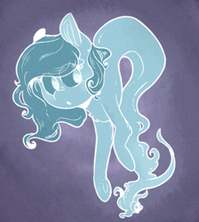 Size: 1024x1143 | Tagged: safe, artist:urbanqhoul, oc, oc only, unnamed oc, species:earth pony, species:pony, abstract background, commission, curious, cute, female, floating, ghost, ghost pony, mare, open mouth, simple background, solo, undead