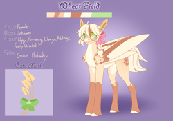 Size: 3500x2454 | Tagged: safe, artist:clay-bae, oc, oc:wheat field, species:mule, species:pegasus, species:pony, female, glasses, hybrid, mare, solo