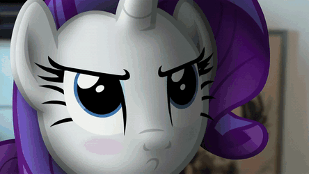 Size: 444x250 | Tagged: safe, artist:stormxf3, character:rarity, species:pony, species:unicorn, animated, female, gif, hammer, irl, mare, ponies in real life, this will end in pain