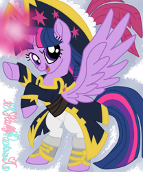 Size: 1024x1229 | Tagged: safe, artist:xxfluffypachirisuxx, character:twilight sparkle, character:twilight sparkle (alicorn), species:alicorn, species:pony, my little pony: the movie (2017), captain twilight, clothing, female, hat, magic, pirate twilight, simple background, solo, transparent background