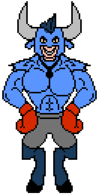 Size: 396x775 | Tagged: safe, artist:creepycurse, character:iron will, species:minotaur, animated, ask, ask iron will, ask-ironwill-now, boxing, cute, looking at you, male, muscles, nintendo, pectoral dance, pixel art, punch out, simple background, solo, sprite, super macho man, white background, willabetes