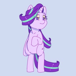 Size: 2048x2048 | Tagged: safe, artist:chapaghettii, character:starlight glimmer, species:pony, species:unicorn, bipedal, blue background, cute, female, glimmerbetes, high res, mare, simple background, solo