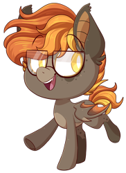 Size: 1838x2518 | Tagged: safe, artist:jetjetj, part of a set, oc, oc only, oc:coin slot, species:bat pony, species:pony, chibi, commission, cute, glasses, male, simple background, solo, stallion, transparent background, ych result