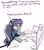 Size: 1400x1600 | Tagged: safe, artist:rocket-lawnchair, character:maud pie, species:earth pony, species:pony, g4, camera, chair, computer, desk, dialogue, eyeshadow, female, headphones, lidded eyes, livestream, makeup, mare, microphone, monitor, no pupils, rock, simple background, solo, streaming, three quarter view, webcam, white background