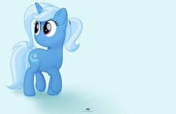 Size: 1280x828 | Tagged: safe, artist:potato22, character:trixie, species:pony, species:unicorn, alternate hairstyle, female, ponytail, solo, wallpaper