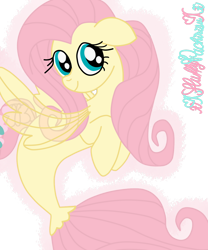 Size: 1024x1229 | Tagged: safe, artist:xxfluffypachirisuxx, character:fluttershy, species:seapony (g4), female, seaponified, seapony fluttershy, simple background, solo, species swap, transparent background