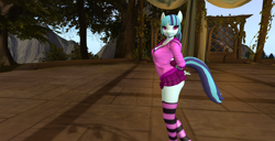 Size: 1920x986 | Tagged: safe, artist:bangayo, character:sonata dusk, species:anthro, female, screenshots, second life, solo, the dazzlings, video in description