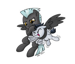 Size: 507x435 | Tagged: safe, artist:zicygomar, character:rumble, character:thunderlane, species:pegasus, species:pony, brothers, colt, duo, duo male, flailing, male, noogie, simple background, stallion, transparent background