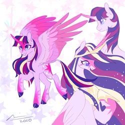 Size: 2000x2000 | Tagged: safe, artist:creeate97, character:twilight sparkle, character:twilight sparkle (alicorn), species:alicorn, species:pony, episode:the last problem, g4, my little pony: friendship is magic, alternate design, curved horn, female, horn, jewelry, mare, princess twilight 2.0, regalia, solo