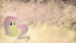 Size: 1920x1080 | Tagged: safe, artist:jamey4, artist:redpandapony, edit, character:fluttershy, species:pegasus, species:pony, female, mare, solo, wallpaper, wallpaper edit