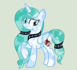 Size: 2566x2338 | Tagged: safe, artist:lominicinfinity, oc, oc:infinity mi rosalinda, species:alicorn, species:crystal pony, species:pony, crystallized, female, horn, mare, simple background, solo, wings