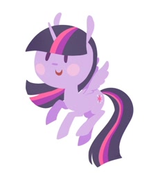 Size: 500x540 | Tagged: safe, artist:tsurime, character:twilight sparkle, character:twilight sparkle (alicorn), species:alicorn, species:pony, beady eyes, blush sticker, blushing, cute, female, lineless, mare, simple background, solo, twiabetes, white background