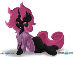 Size: 4000x3147 | Tagged: safe, artist:maximus, oc, oc:idem, species:changeling, bedroom eyes, changeling oc, female, looking at you, pink changeling, solo