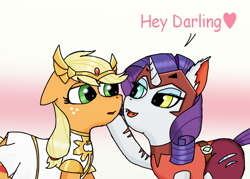 Size: 700x500 | Tagged: safe, artist:eulicious, character:applejack, character:rarity, ship:rarijack, adora, catra, catradora, crossover, darling, female, heart, lesbian, raricat, she-ra, she-ra and the princesses of power, shipping, simple background