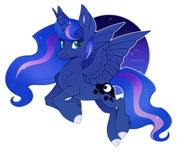 Size: 1024x873 | Tagged: safe, artist:sadelinav, character:princess luna, species:alicorn, species:pony, female, flying, looking at you, mare, simple background, solo, transparent background, white outline