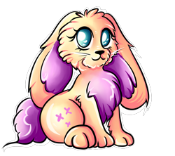 Size: 2737x2426 | Tagged: safe, artist:coco-drillo, character:fluttershy, species:rabbit, newbie artist training grounds, animal, bunnified, bunnyshy, chest fluff, cute, ear fluff, female, hare, natg2020, outline, shyabetes, simple background, sitting, solo, species swap, transparent background, whiskers