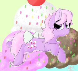 Size: 2598x2362 | Tagged: safe, artist:jubyskylines, character:lickety split, species:pony, g1, food, ice cream, lickety-split, lickity split, tongue out