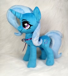 Size: 1280x1426 | Tagged: safe, artist:doctorkoda, character:trixie, species:pony, species:unicorn, collar, female, heart eyes, irl, mare, photo, plushie, smiling, solo, wingding eyes