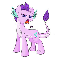 Size: 4000x4000 | Tagged: safe, artist:handgunboi, character:starlight glimmer, species:dracony, species:dragon, species:pony, species:unicorn, dragonified, female, glimmerdragon, hybrid, simple background, solo, species swap, tail, white background