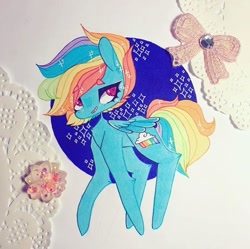 Size: 720x716 | Tagged: safe, artist:dollbunnie, character:rainbow dash, species:pegasus, species:pony, female, instagram, marker drawing, short hair, smiling, solo, traditional art