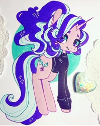 Size: 720x905 | Tagged: safe, artist:dollbunnie, character:starlight glimmer, species:pony, species:unicorn, clothing, eyebrows, eyelashes, female, instagram, marker drawing, smiling, solo, sweater, traditional art
