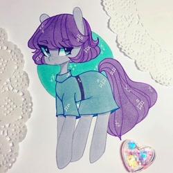 Size: 720x719 | Tagged: safe, artist:dollbunnie, character:maud pie, species:earth pony, species:pony, eyebrows, female, instagram, marker drawing, solo, traditional art