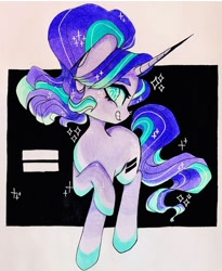 Size: 720x880 | Tagged: safe, artist:dollbunnie, character:starlight glimmer, species:pony, species:unicorn, equality, evil starlight, eyebrows, eyelashes, female, marker drawing, smiling, solo, traditional art