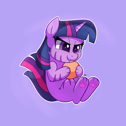 Size: 4000x4000 | Tagged: safe, artist:handgunboi, character:twilight sparkle, species:pony, species:unicorn, ball, beans, big cat, cat, catpony, cute, cute little fangs, fangs, female, food, original species, paws, simple background, solo, species swap, tiger, twiger, underpaw
