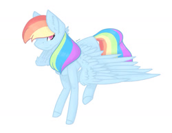 Size: 1400x1080 | Tagged: safe, artist:chrystal_company, character:rainbow dash, species:pegasus, species:pony, female, mare, simple background, smiling, solo, white background