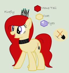 Size: 1916x2032 | Tagged: safe, artist:lominicinfinity, oc, oc:firefly, species:earth pony, species:pony, crown, female, jewelry, mare, reference sheet, regalia, simple background, solo