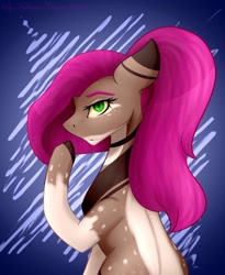 Size: 1606x1956 | Tagged: safe, artist:chrystal_company, oc, oc only, species:earth pony, species:pony, abstract background, colored hooves, earth pony oc, raised hoof, solo
