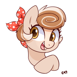 Size: 2000x2000 | Tagged: safe, artist:handgunboi, oc, oc only, oc:cinnamon spangled, species:earth pony, species:pony, bust, simple background, solo, white background