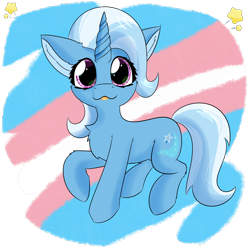 Size: 2362x2362 | Tagged: safe, artist:jubyskylines, character:trixie, species:pony, species:unicorn, female, gender headcanon, pride flag, simple background, solo, tongue out, trans female, trans trixie, transgender, transgender pride flag, transparent background