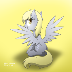 Size: 1600x1600 | Tagged: safe, artist:livehotsun, character:derpy hooves, species:pegasus, species:pony, cute, female, looking at you, mare, smiling, solo