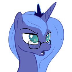 Size: 10000x10000 | Tagged: dead source, safe, artist:fajeh, artist:marshylawl, character:princess luna, absurd resolution, female, glasses, simple background, solo, transparent background, vector