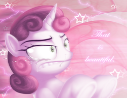 Size: 2200x1700 | Tagged: safe, artist:berrypawnch, character:sweetie belle, species:pony, species:unicorn, crying, female, it's beautiful, mare, meme, solo, text, that is beautiful
