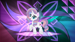 Size: 3840x2160 | Tagged: safe, artist:laszlvfx, artist:theretroart88, edit, character:potion nova, species:pony, species:unicorn, g4, my little pony:pony life, colored pupils, cute, female, looking at you, mare, open mouth, raised hoof, solo, unshorn fetlocks, wallpaper, wallpaper edit