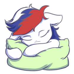 Size: 1414x1414 | Tagged: safe, artist:kovoranu, oc, oc only, oc:marussia, species:earth pony, species:pony, nation ponies, g4, cute, female, pillow, ponified, russia, simple background, sleeping, solo, transparent background
